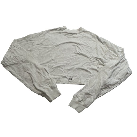ALO Yoga Long Sleeve Crop Top in White - Picture 2 of 3